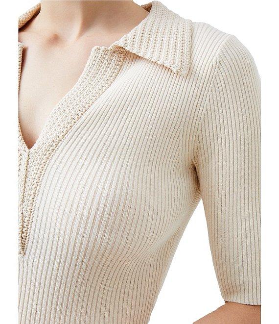 French Connection V-Neck Short Sleeve Midi Dress Product Image