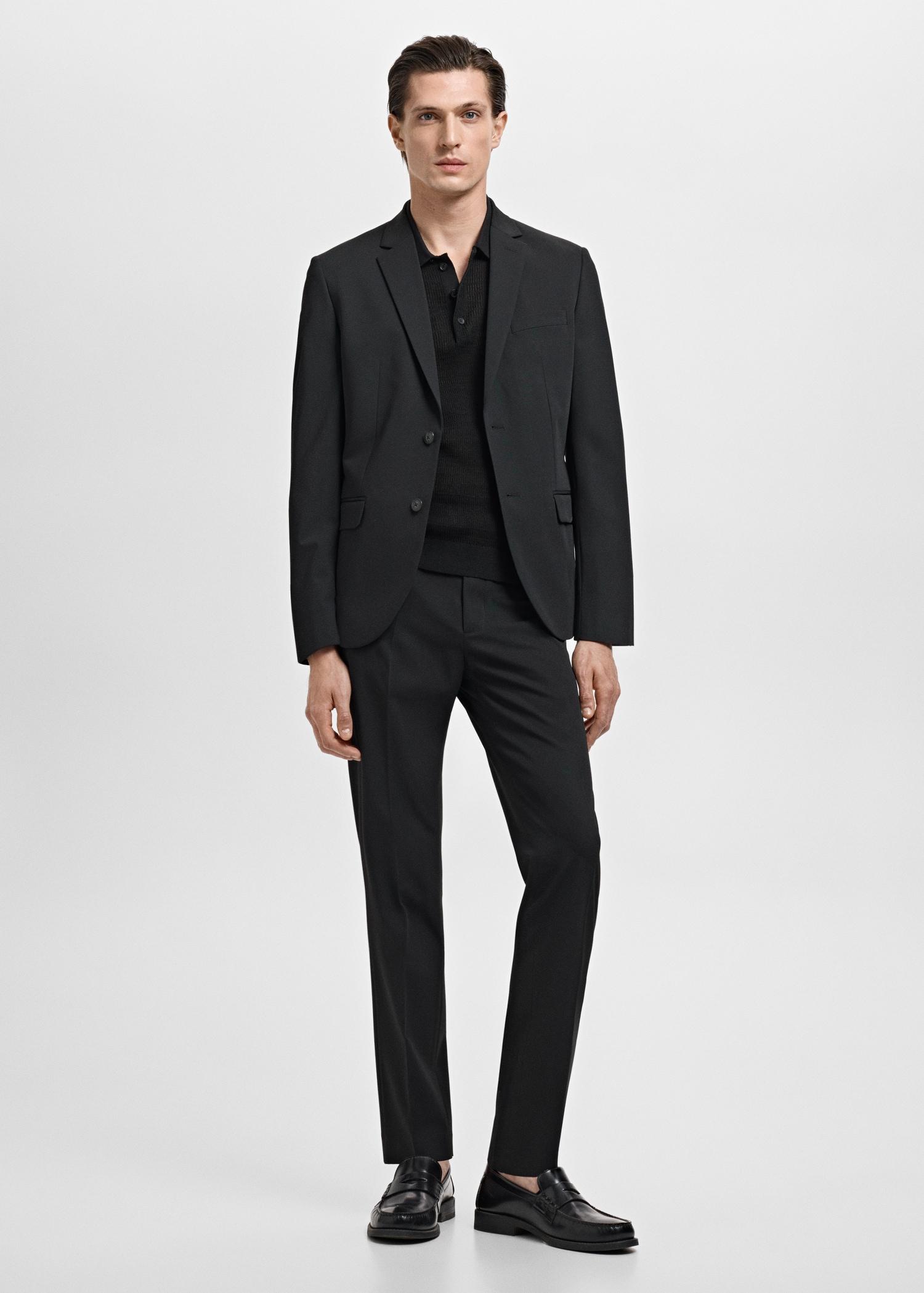 Super slim-fit suit jacket in stretch fabric - Men | MANGO USA Product Image