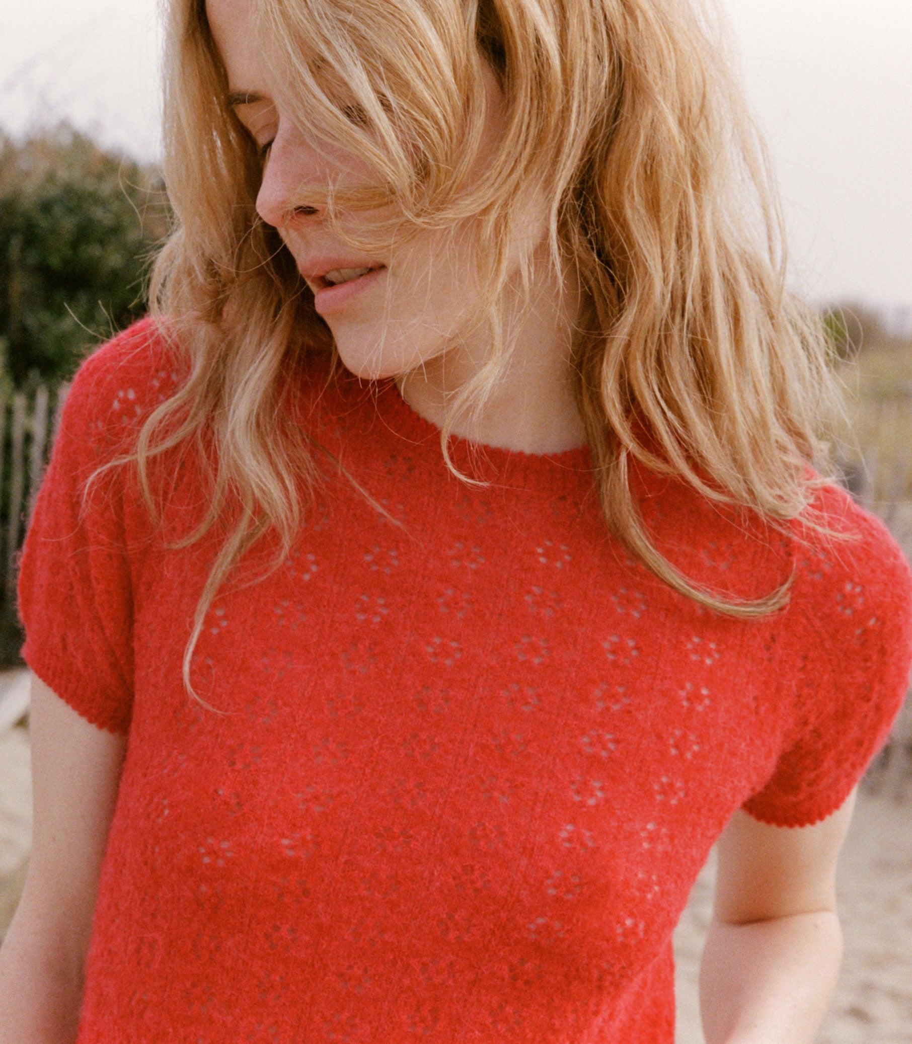 MONICA SWEATER -- CHERRY RED Product Image