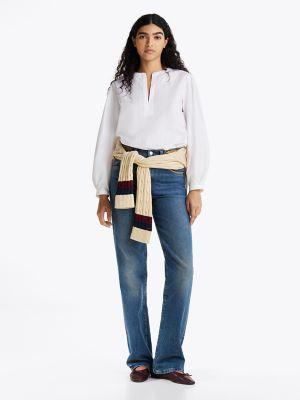 Poplin Pullover V-Neck Top Product Image