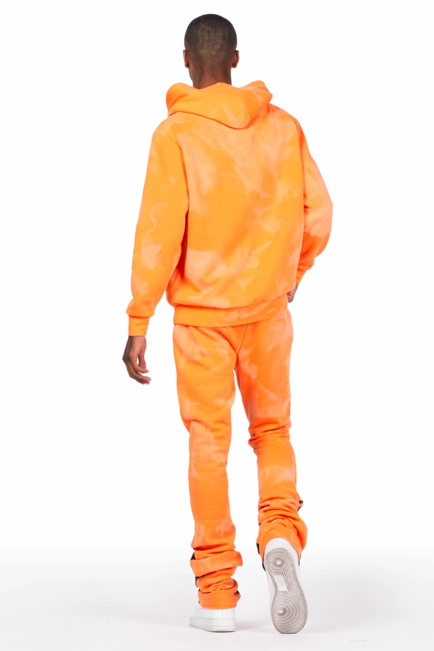 Nelly Orange Hoodie/Super Stacked Flare Pant Set Male Product Image