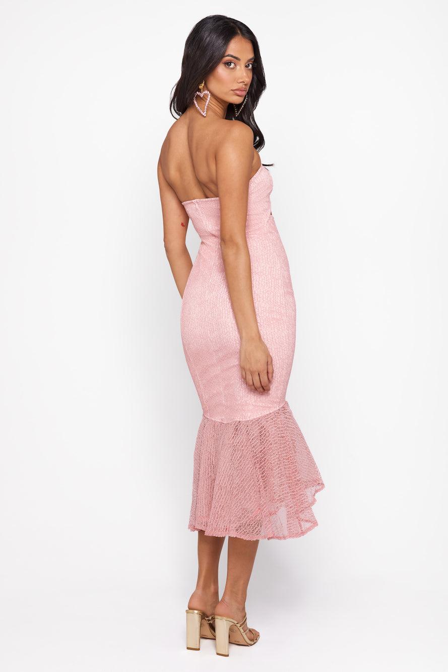 HELLO MOLLY Lovely Heart Midi Dress Pink Product Image