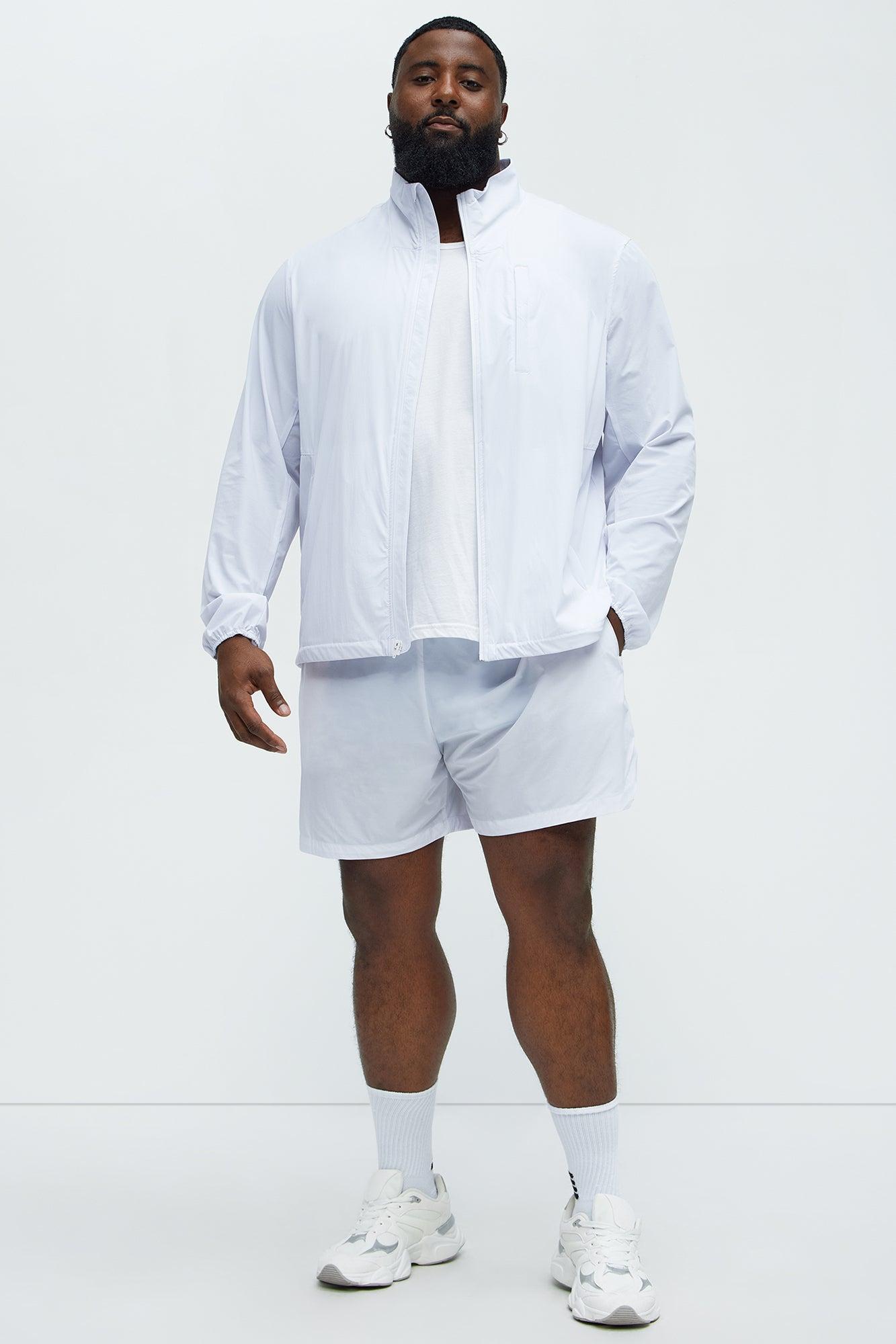 Lightweight Stretch Running Windbreaker Jacket - White Product Image