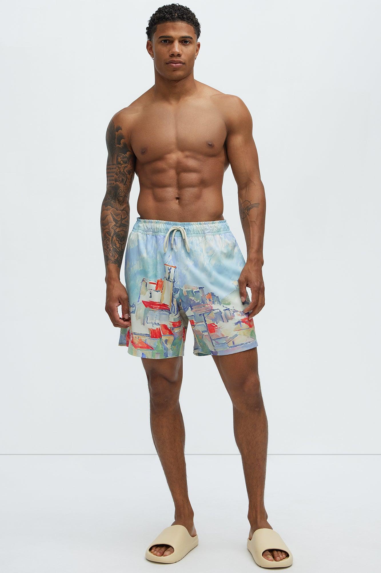 Watercolor City Printed Swim Classic Trunk - Multi Color Product Image