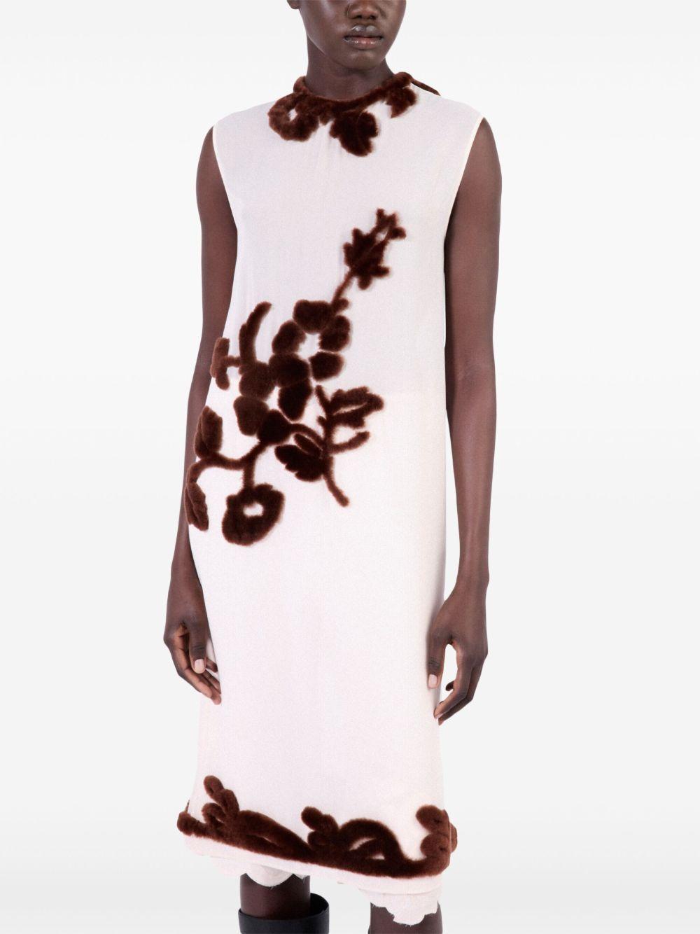 floral-embroidered silk midi dress Product Image