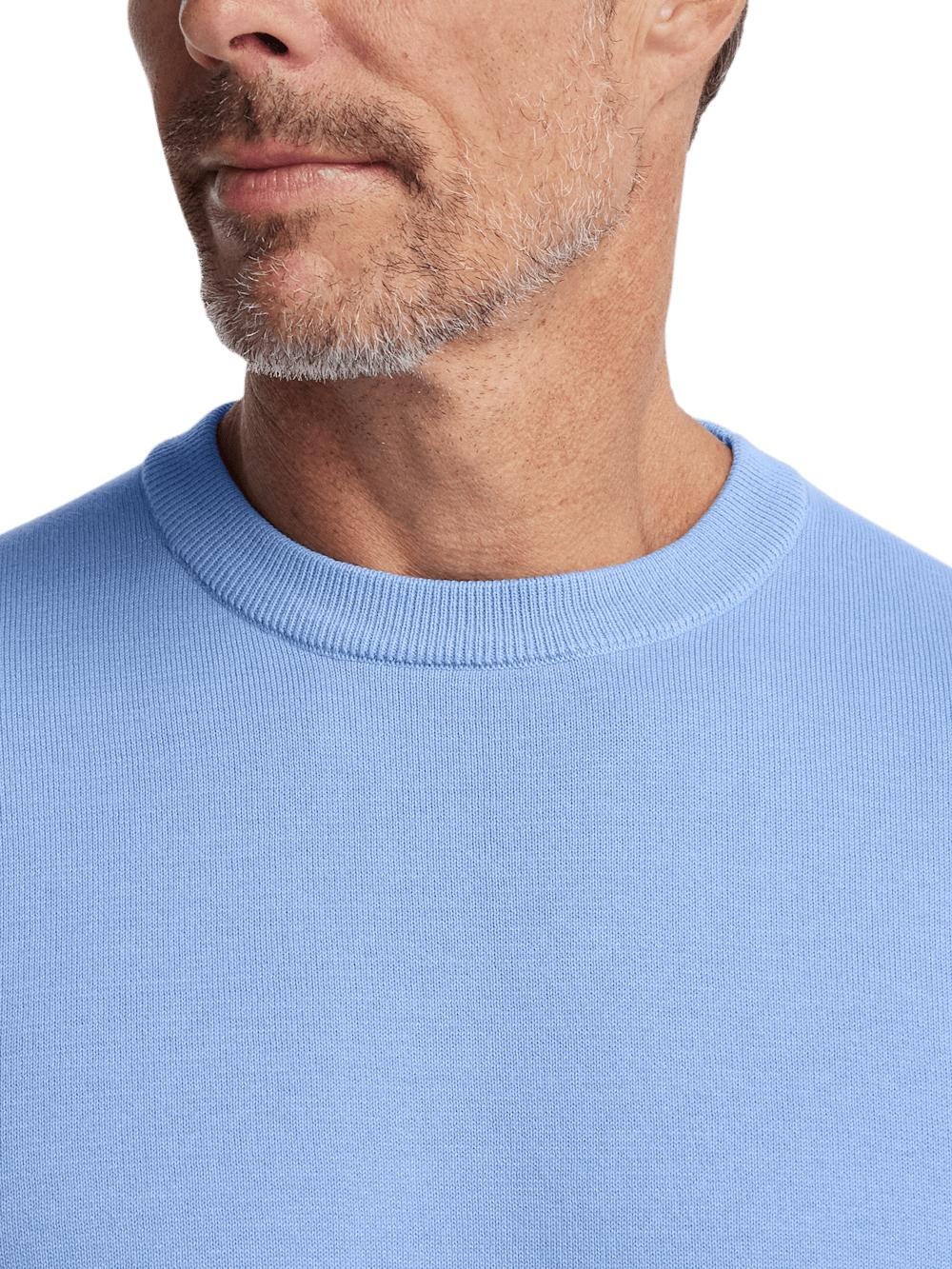 Supima Cotton Crew Neck Sweater - Blue Product Image