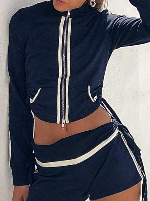 Sport Contrast Color Zip Up Jacket Product Image