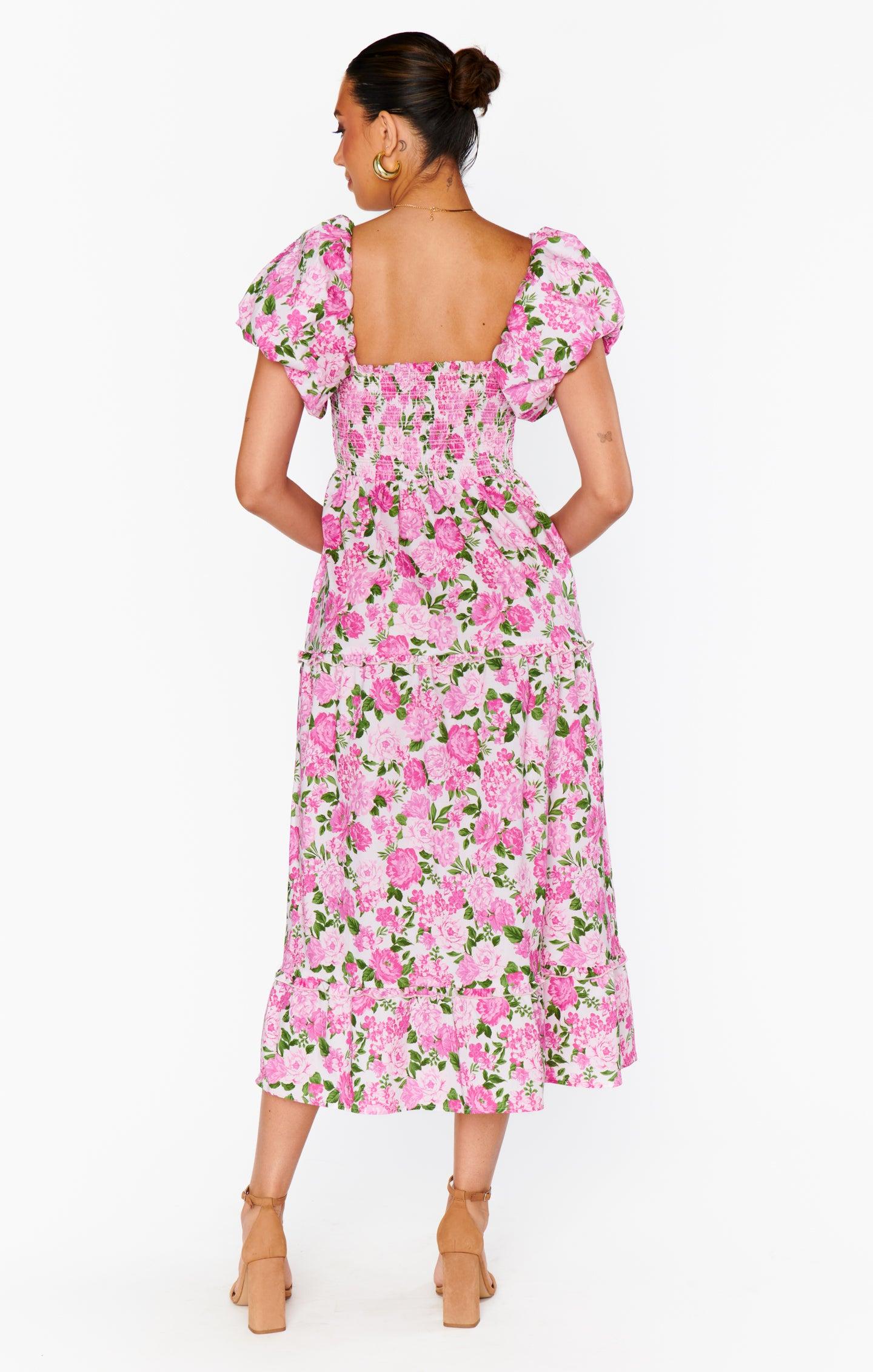Afternoon Tea Dress ~ Cottage Floral Pink Product Image