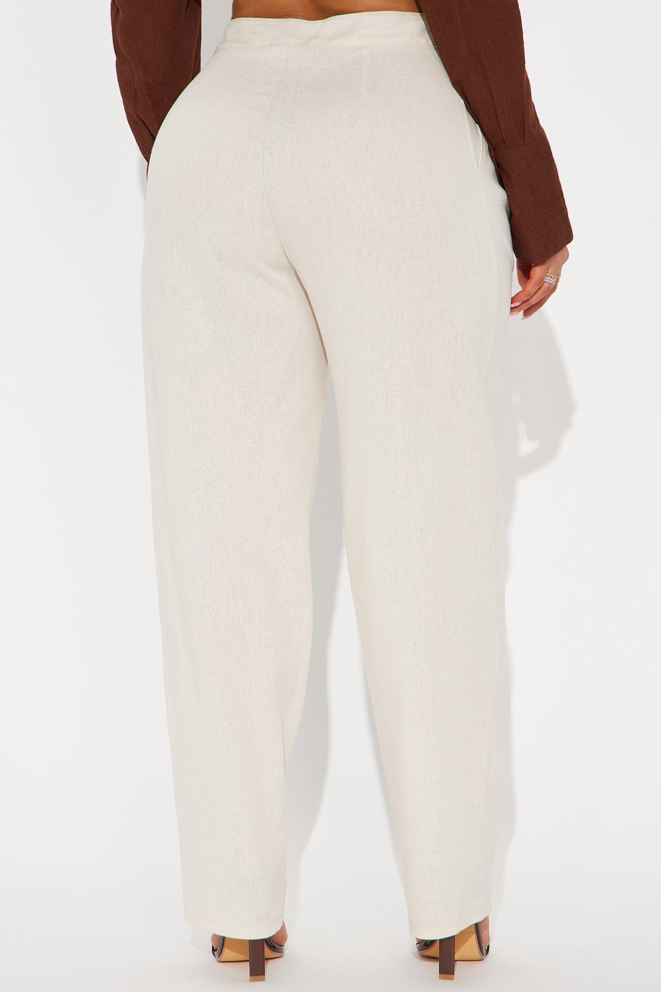 Aliza Wide Leg Linen Trouser - Tan Product Image