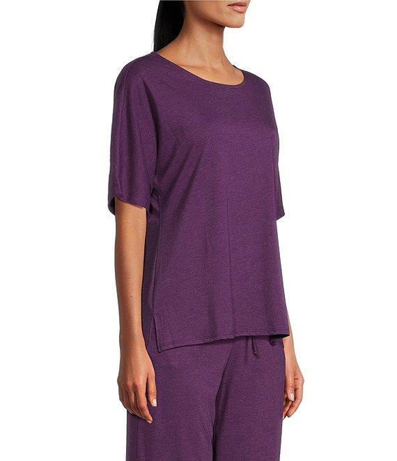 N by Natori Knit Short Sleeve Scoop Neck Lounge Top Product Image
