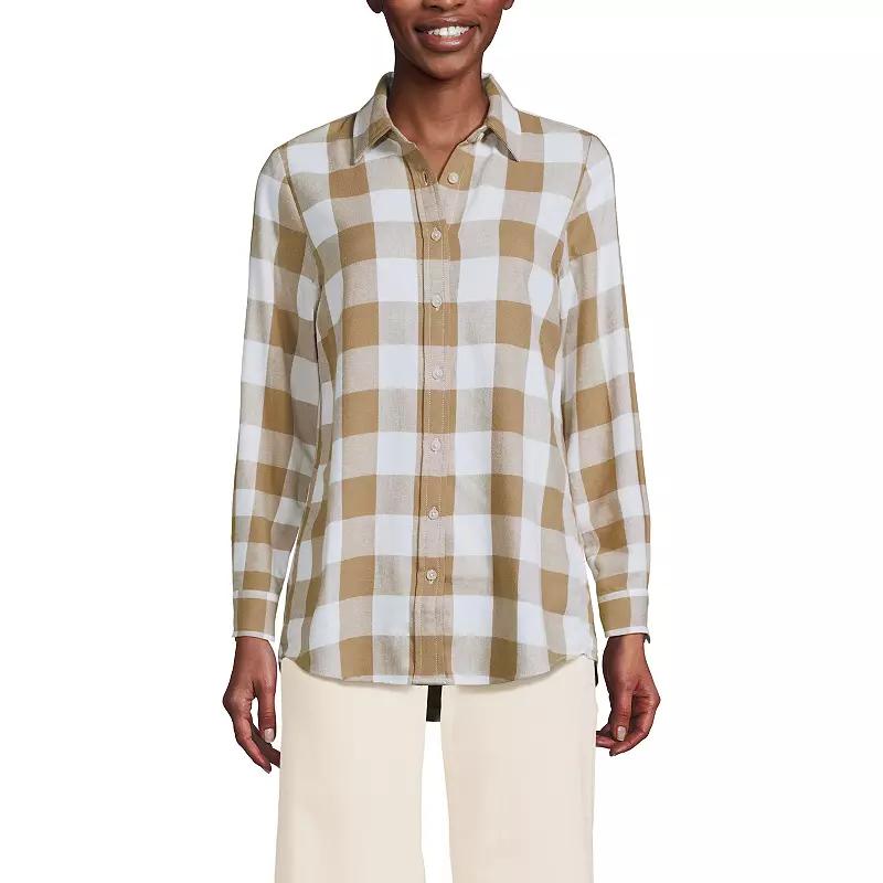 Women's Lands' End Flannel Boyfriend Shirt,  Product Image