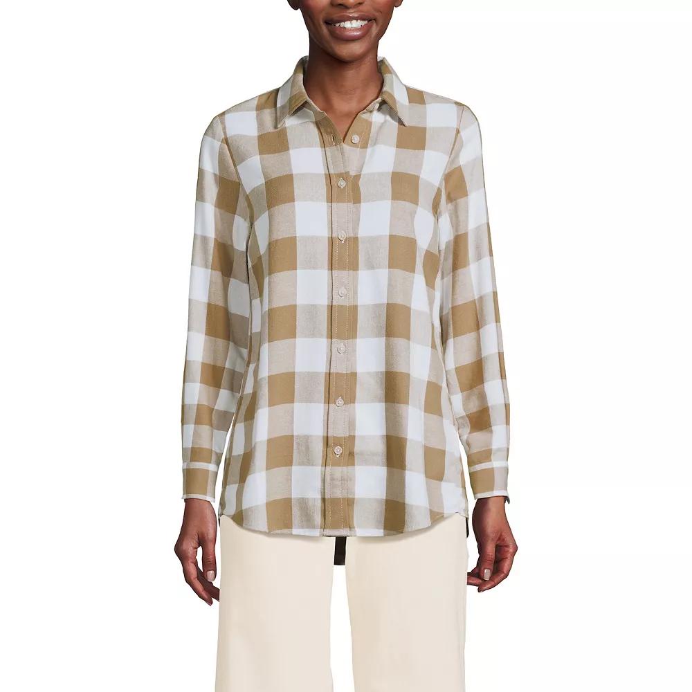 Women's Lands' End Flannel Boyfriend Shirt,  Product Image