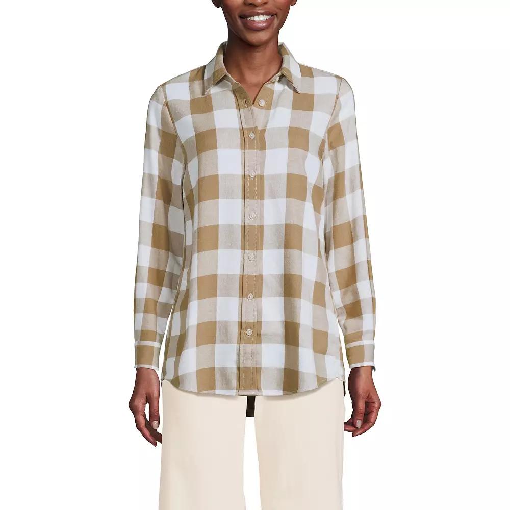 Women's Lands' End Flannel Boyfriend Shirt,  Product Image