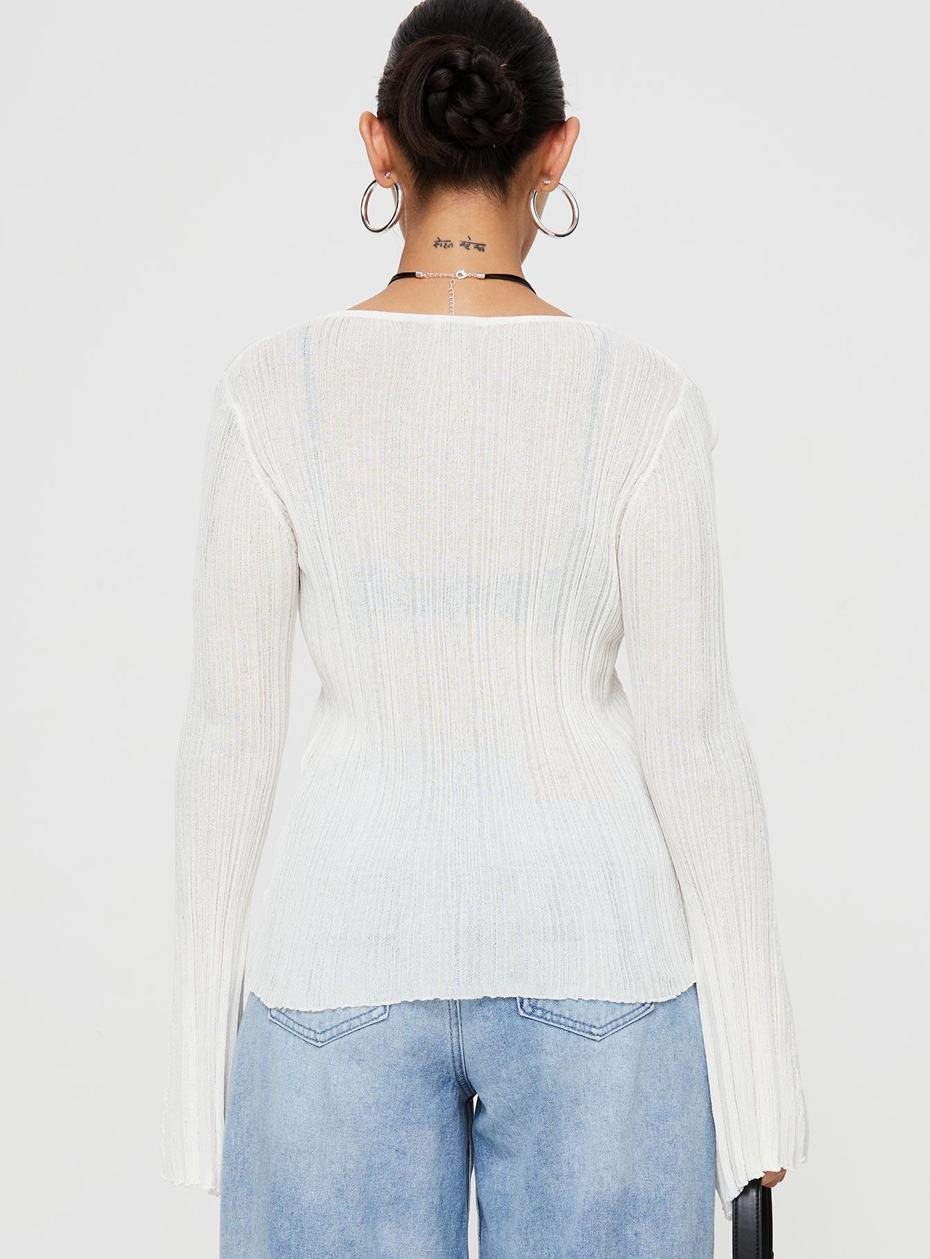 Wexley Long Sleeve Top White Product Image