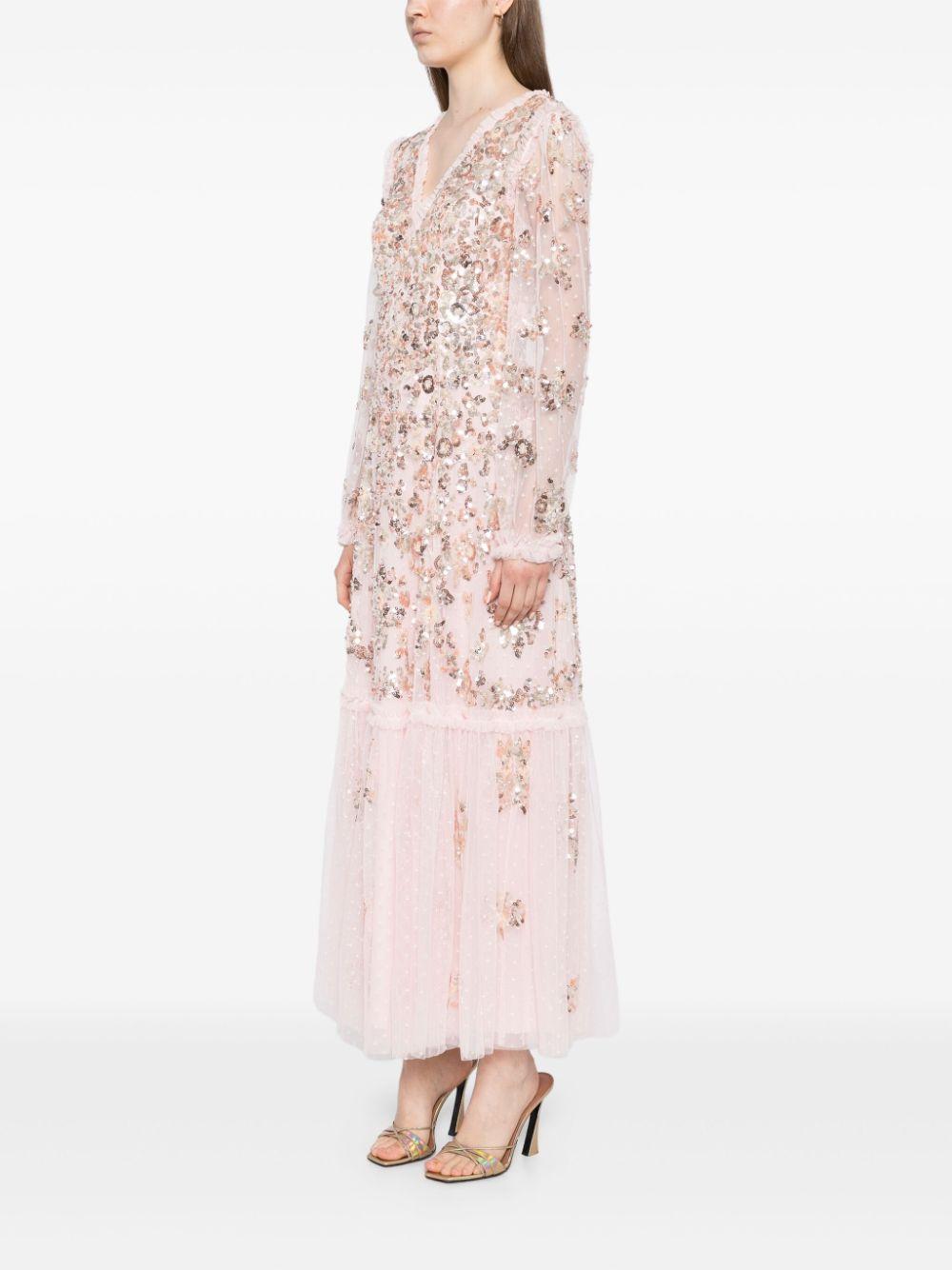 sequin chain V-neck gown Product Image