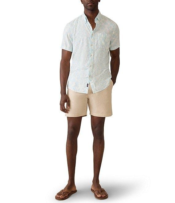 Faherty Breeze Beach Print Short Sleeve Woven Shirt Product Image