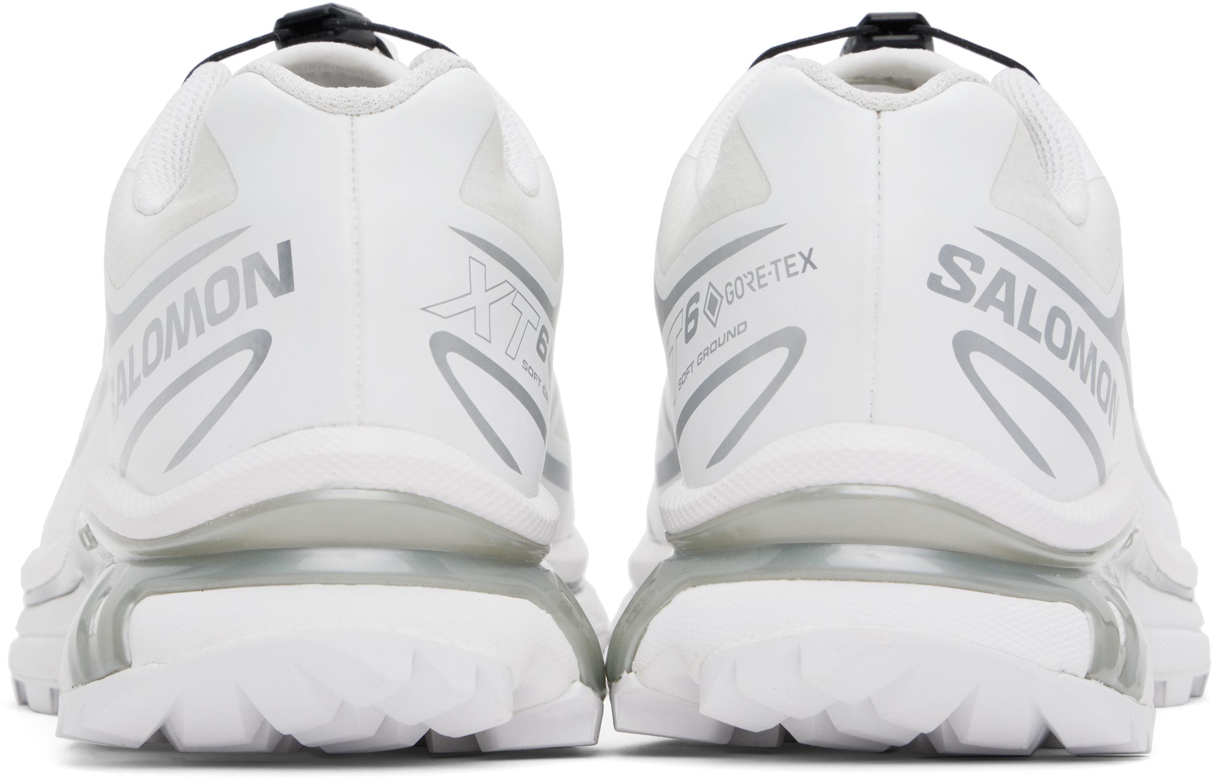 SALOMON Mens White White Silver Xt-6 Gtx Quick-lace Mesh Low-top Trainers Product Image