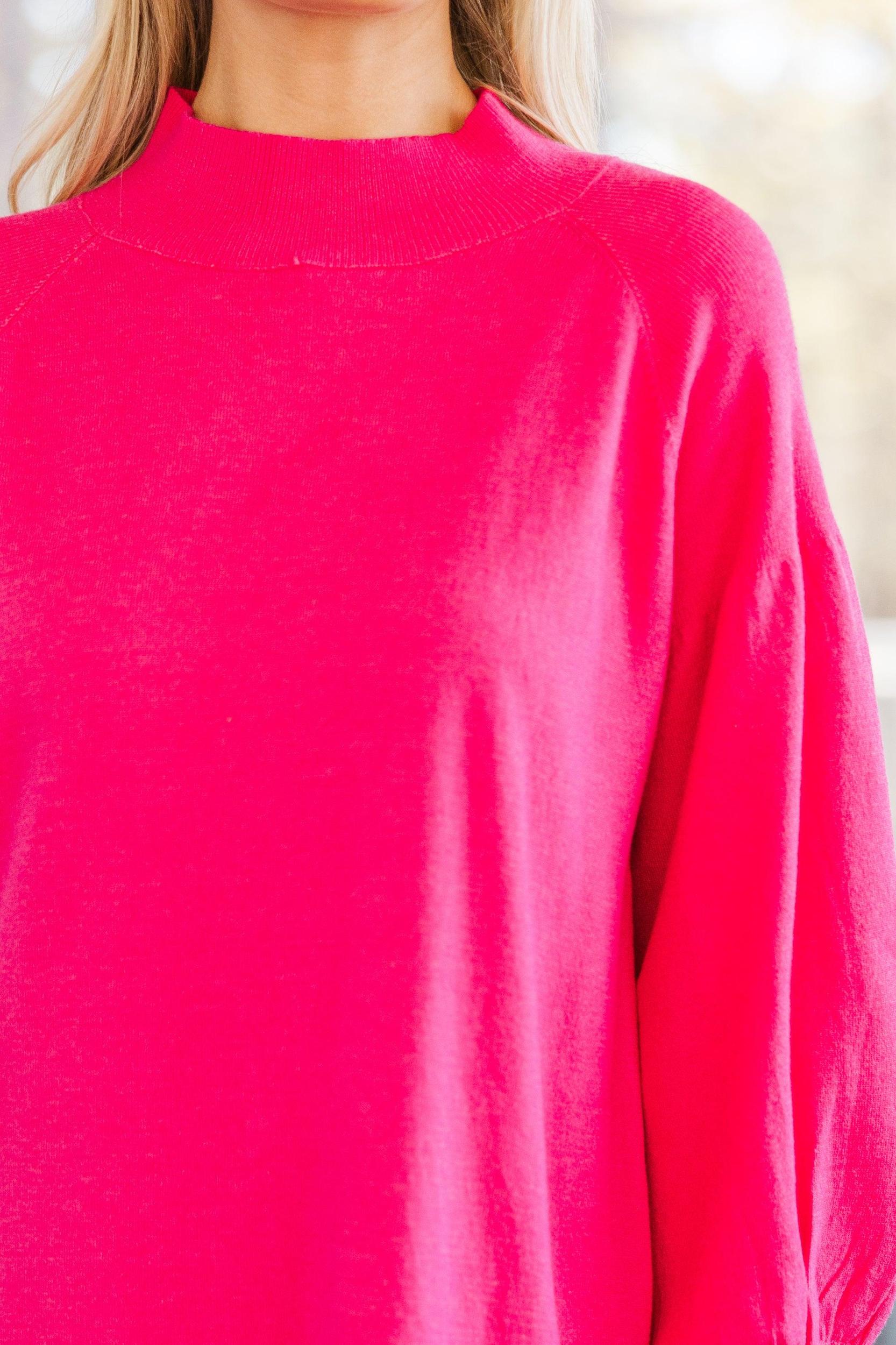 Where You Are Fuchsia Pink Sweater Dress Female Product Image