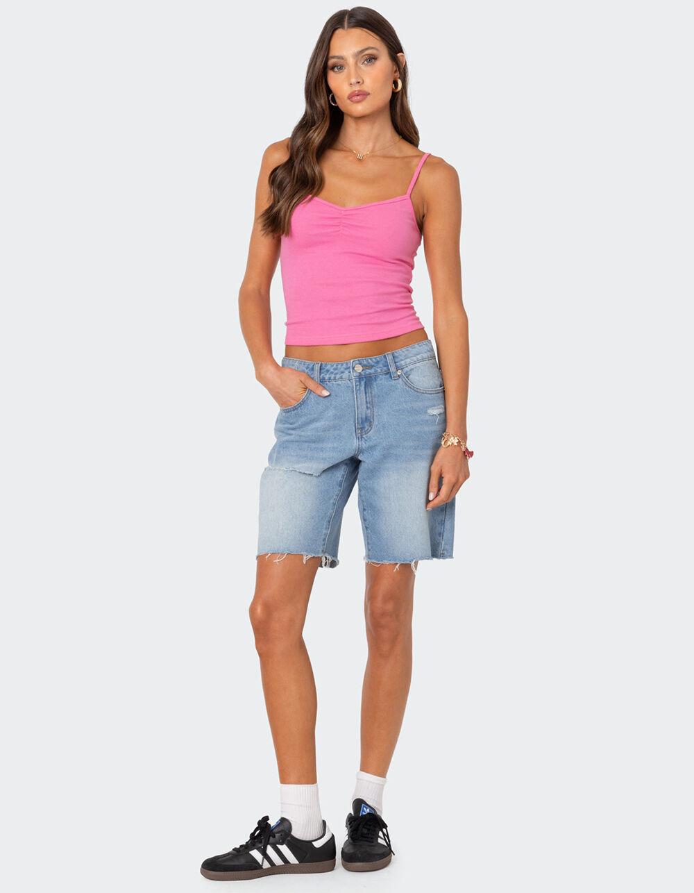 EDIKTED Makena Cinched Tank Top - PINK Product Image