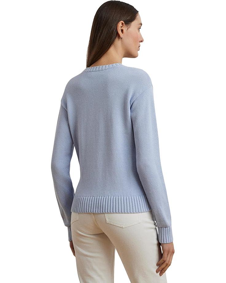 Women's Lauren Ralph Lauren Floral-logo Combed Cotton Sweater Product Image