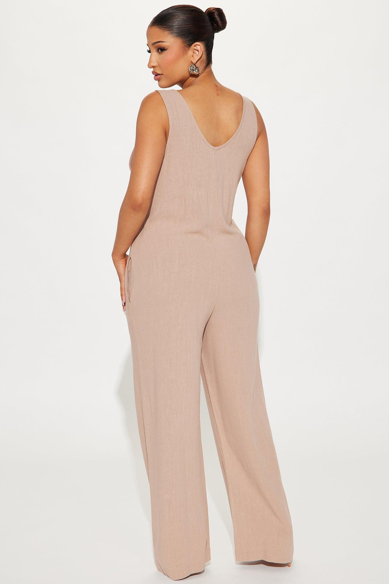 Won't Get Over You Jumpsuit  - Taupe Product Image