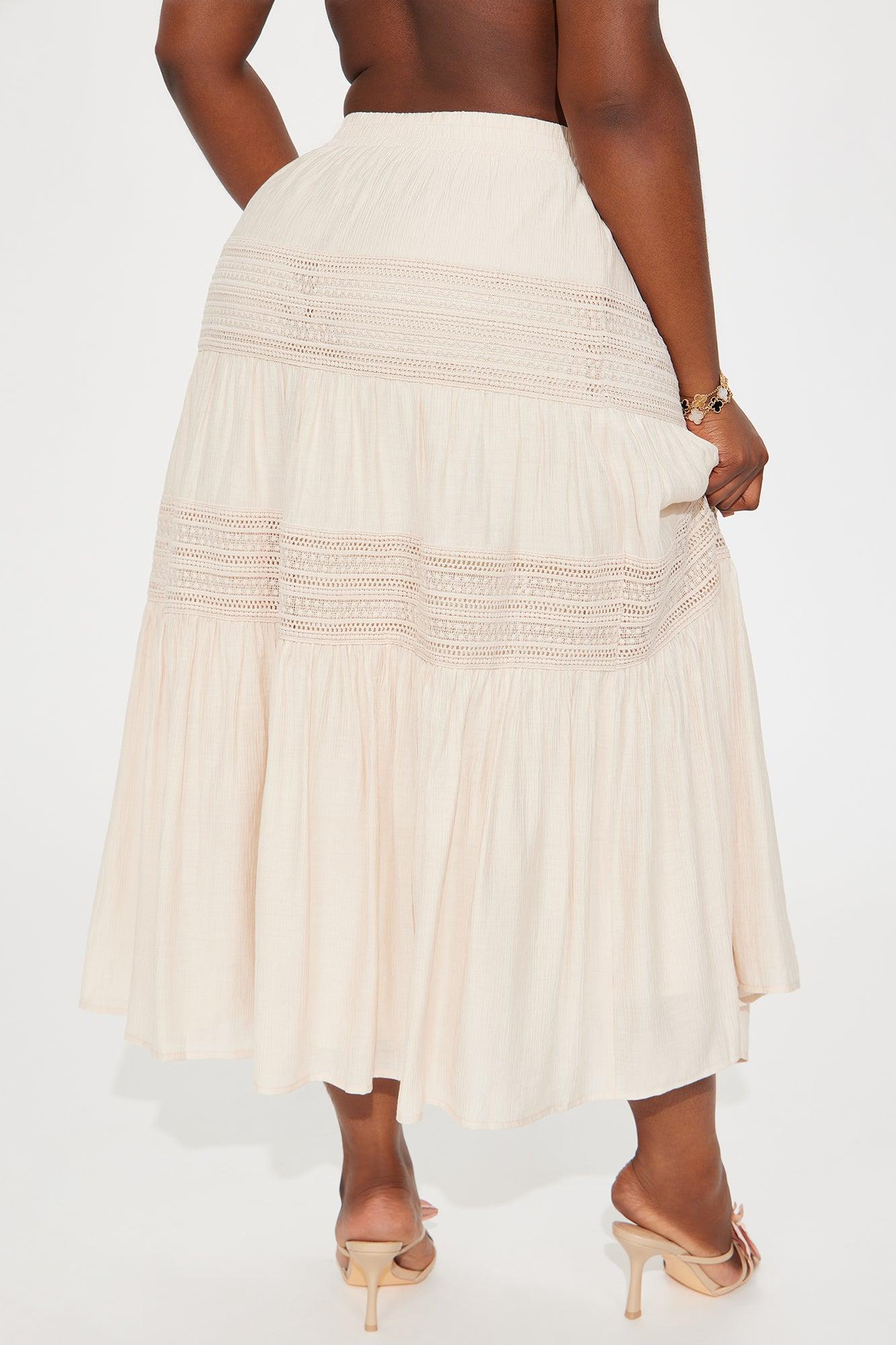 Vivienne Tiered Gauze Midi Skirt - Ivory Product Image