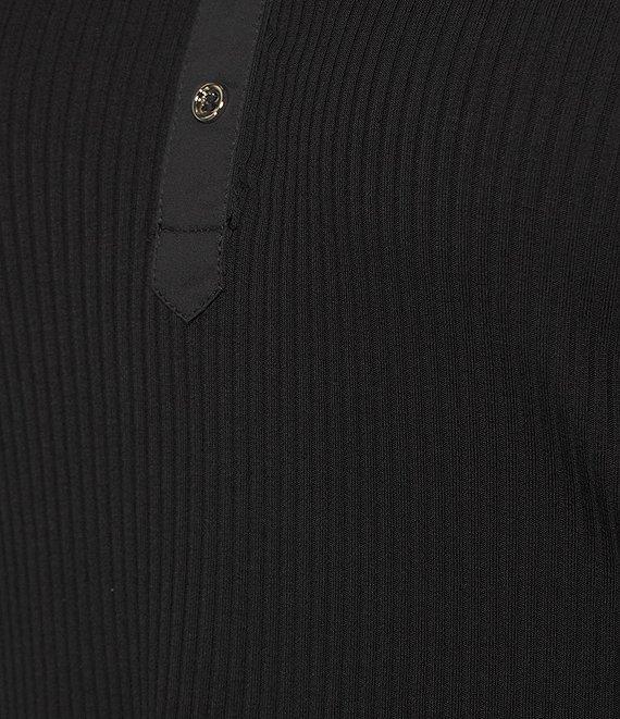 Sugarlips Plus Poplin-Sleeve Ribbed Top Product Image