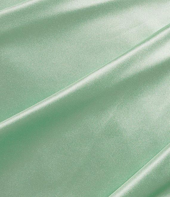 Honey and Rosie Square Neck Faux Wrap Satin Dress Product Image