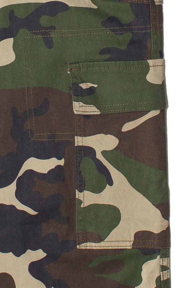 Drawstring Camo Cargo Pants Product Image