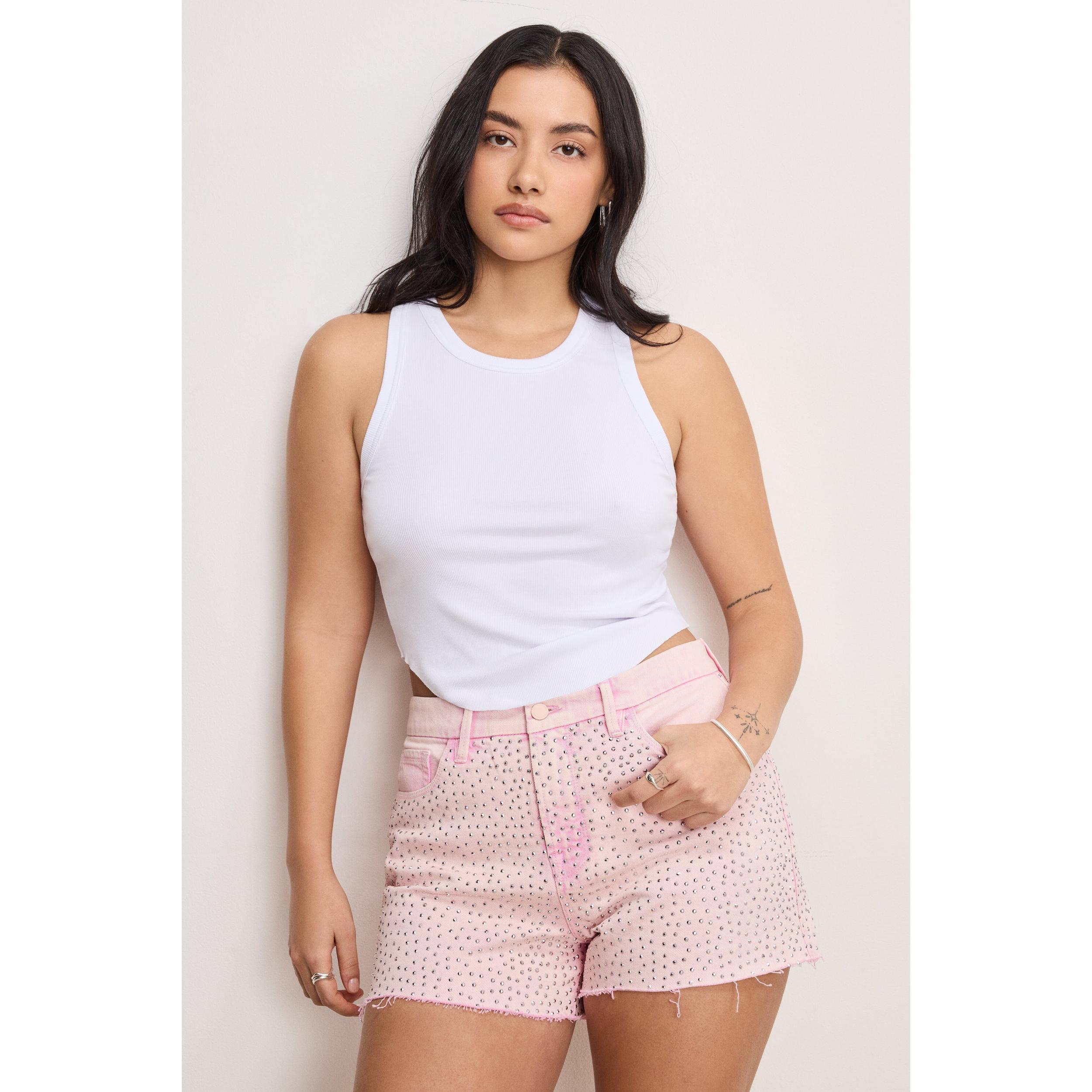 Womens Lightweight Rib Racer Tank Top | | Good American by Khlo Kardashian Product Image