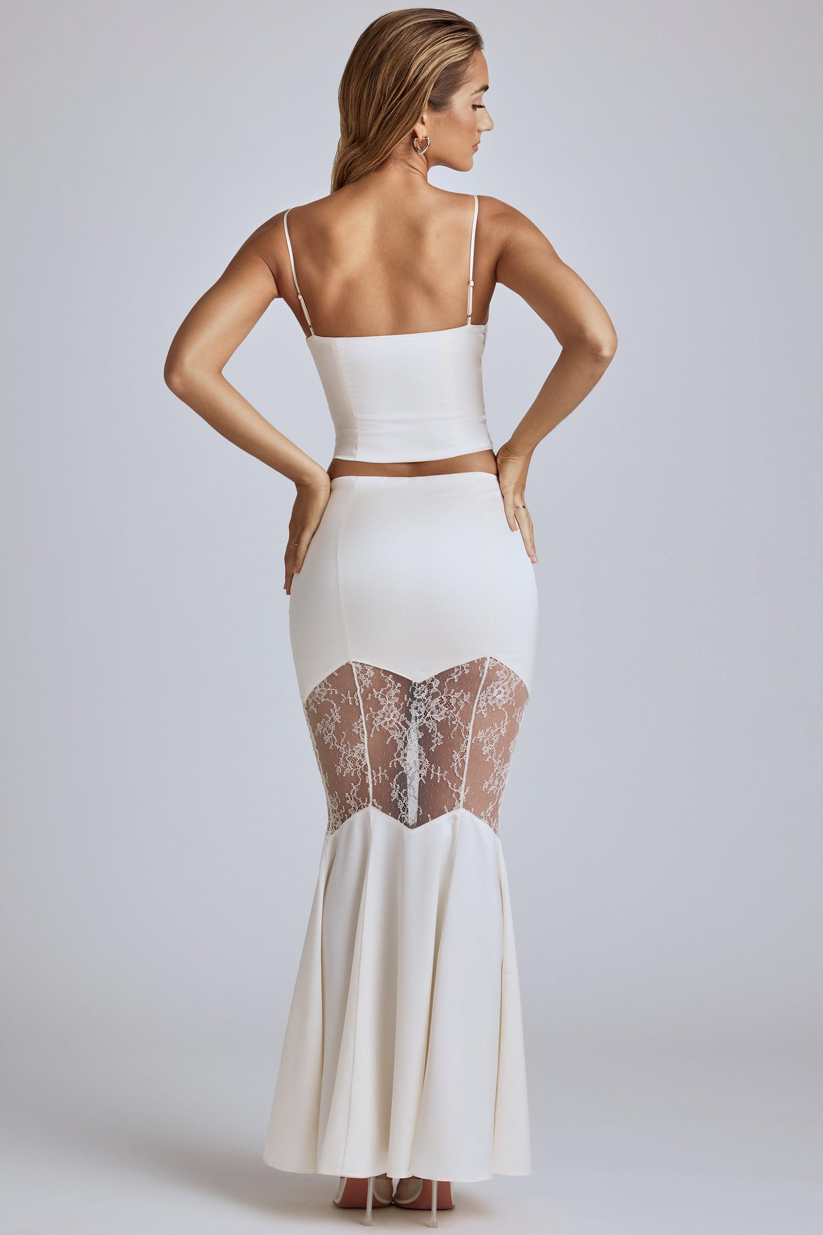 Lace Panel Cami Top in Ivory Product Image