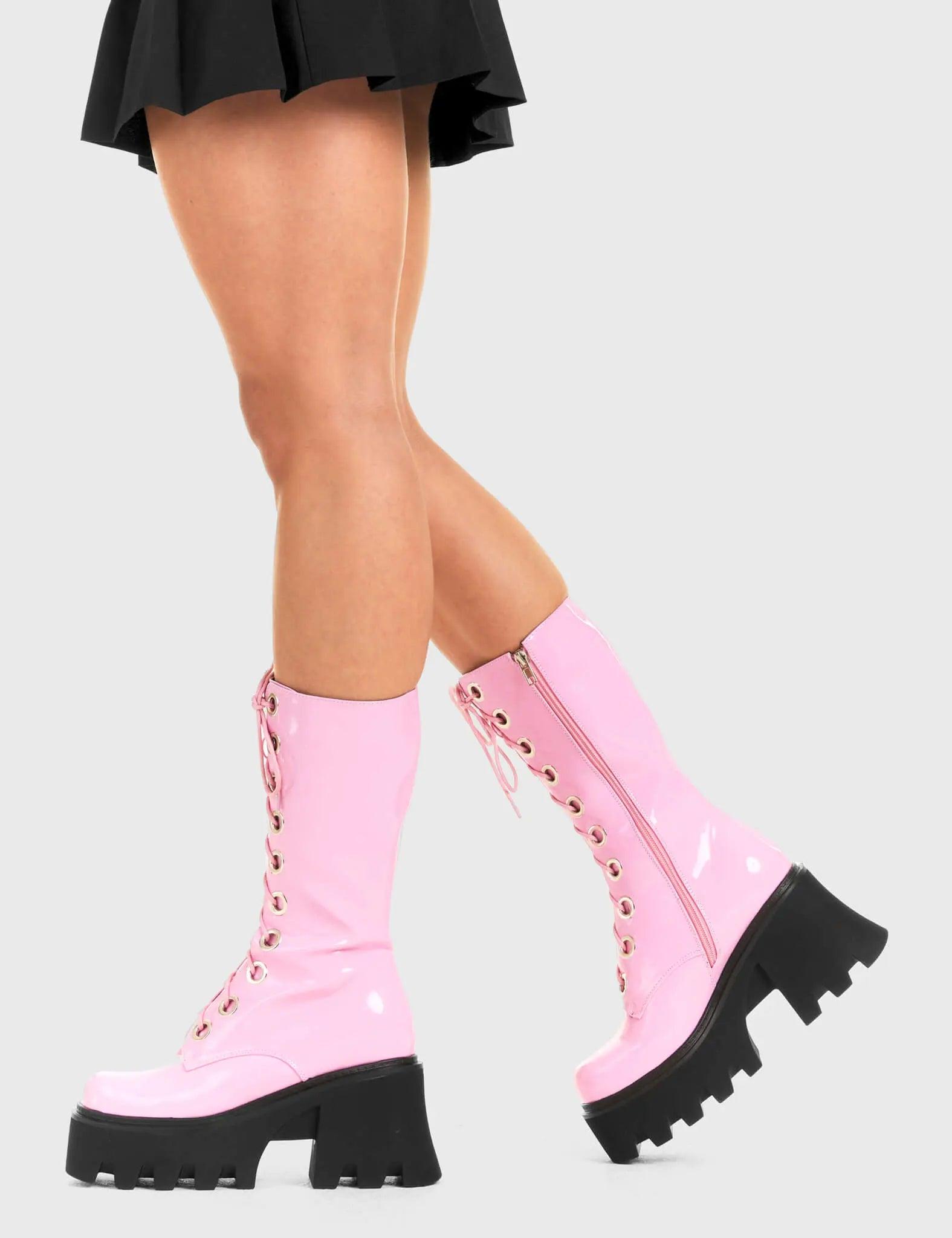 Get Paid Chunky Platform Calf Boots Product Image