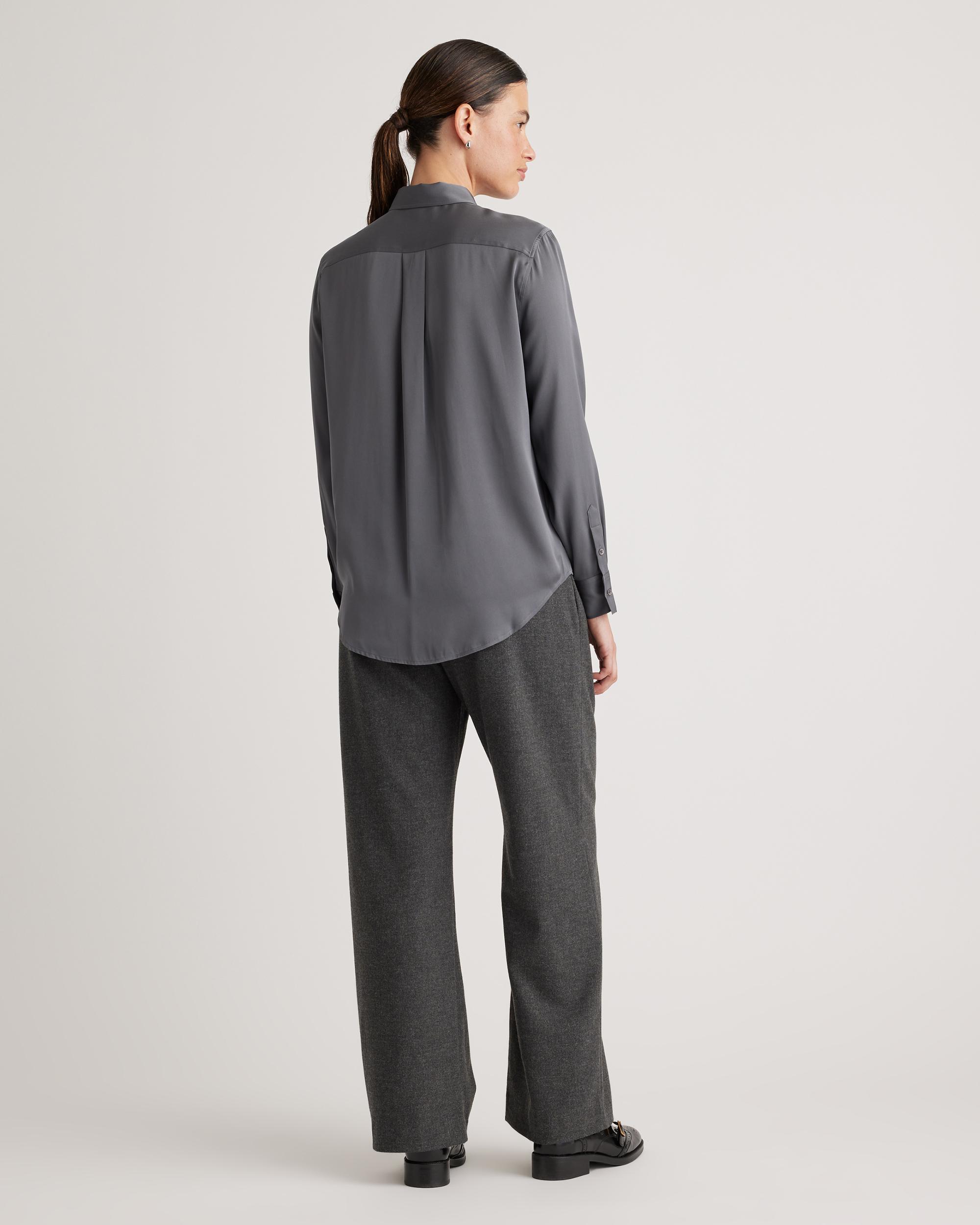 Quince | Women's Washable Stretch Silk Utility Long Sleeve Blouse Product Image