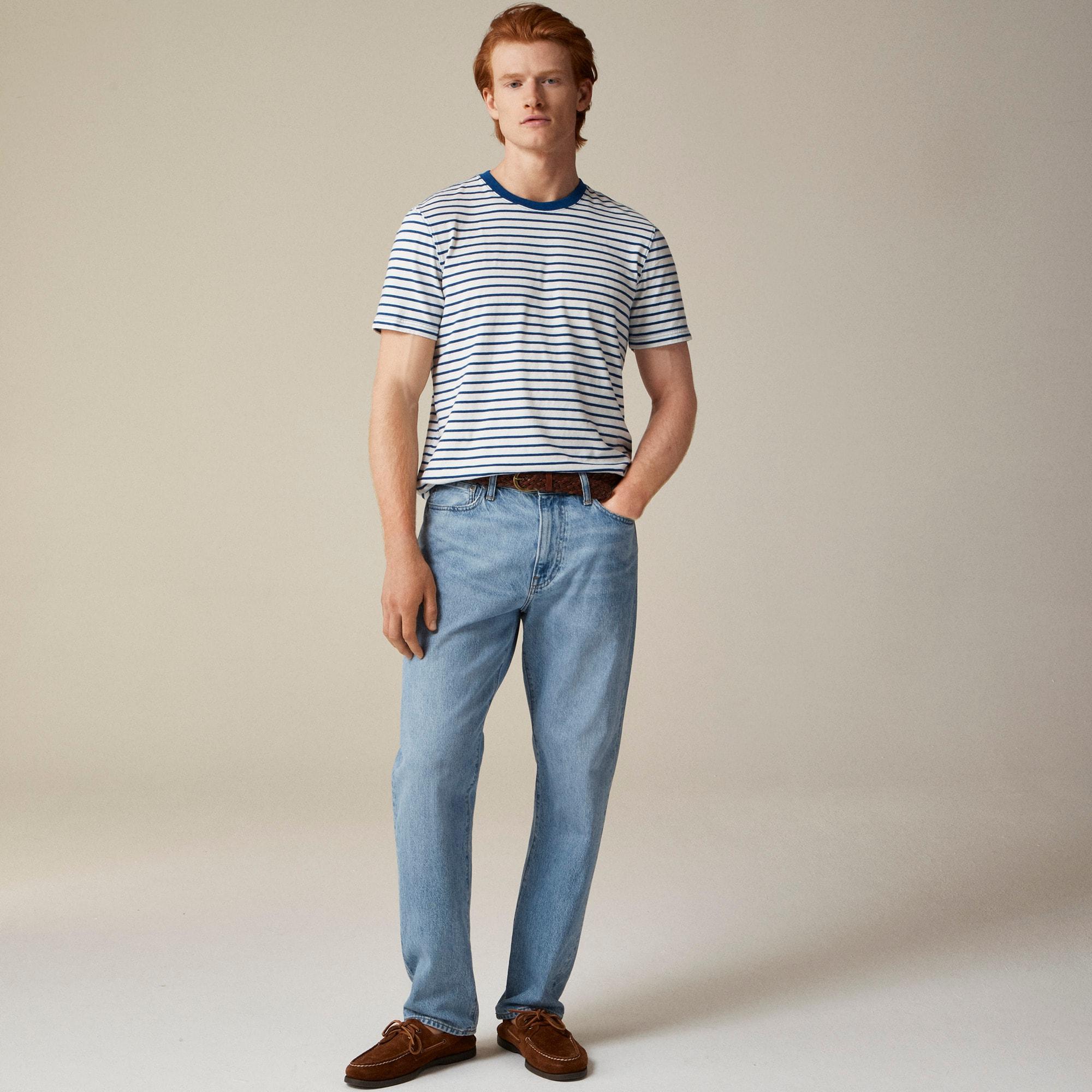 Vintage-wash cotton T-shirt in stripe Product Image