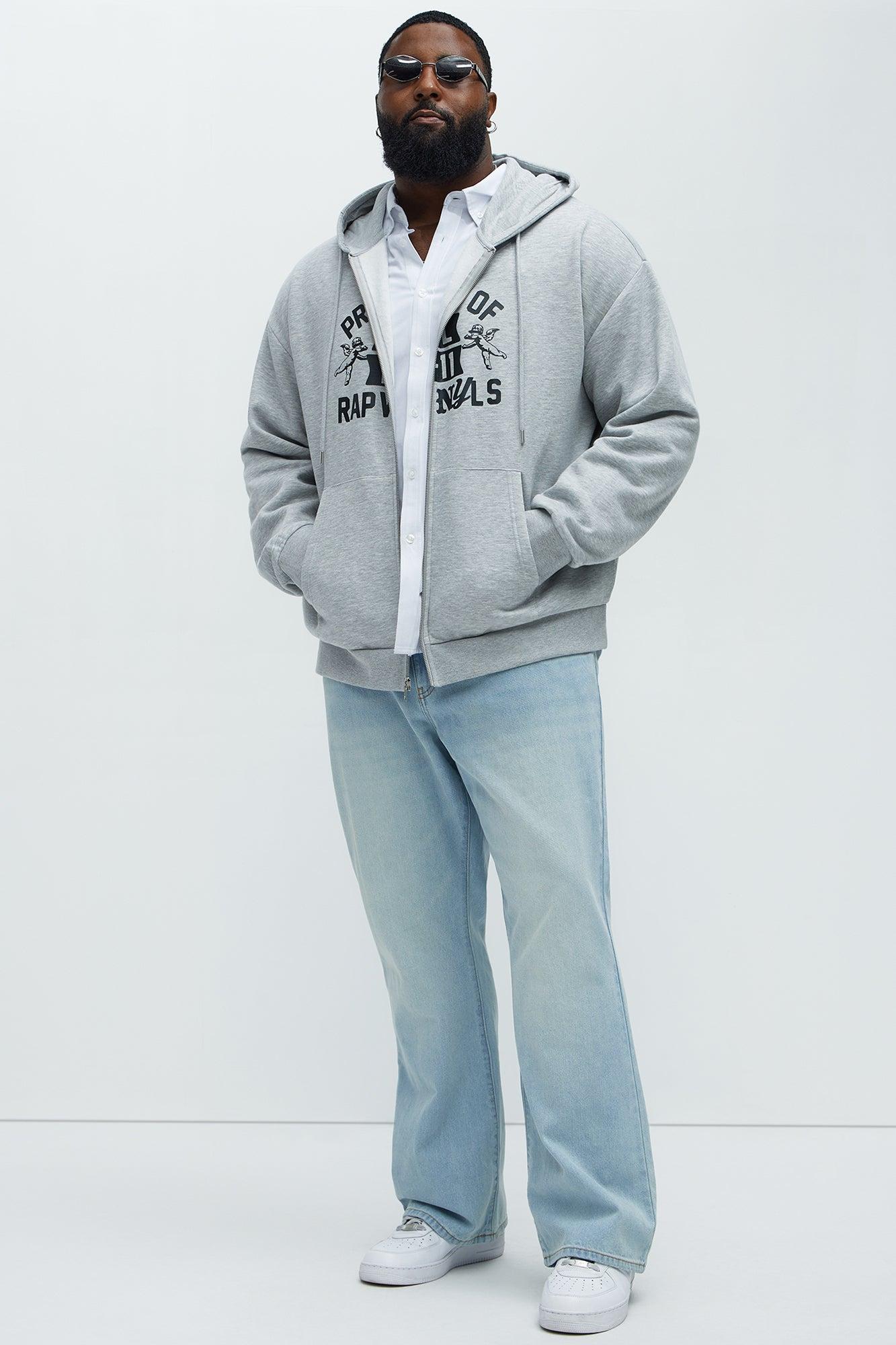 Tyson Rap Vinyls Zip Up Hoodie - Heather Grey Product Image