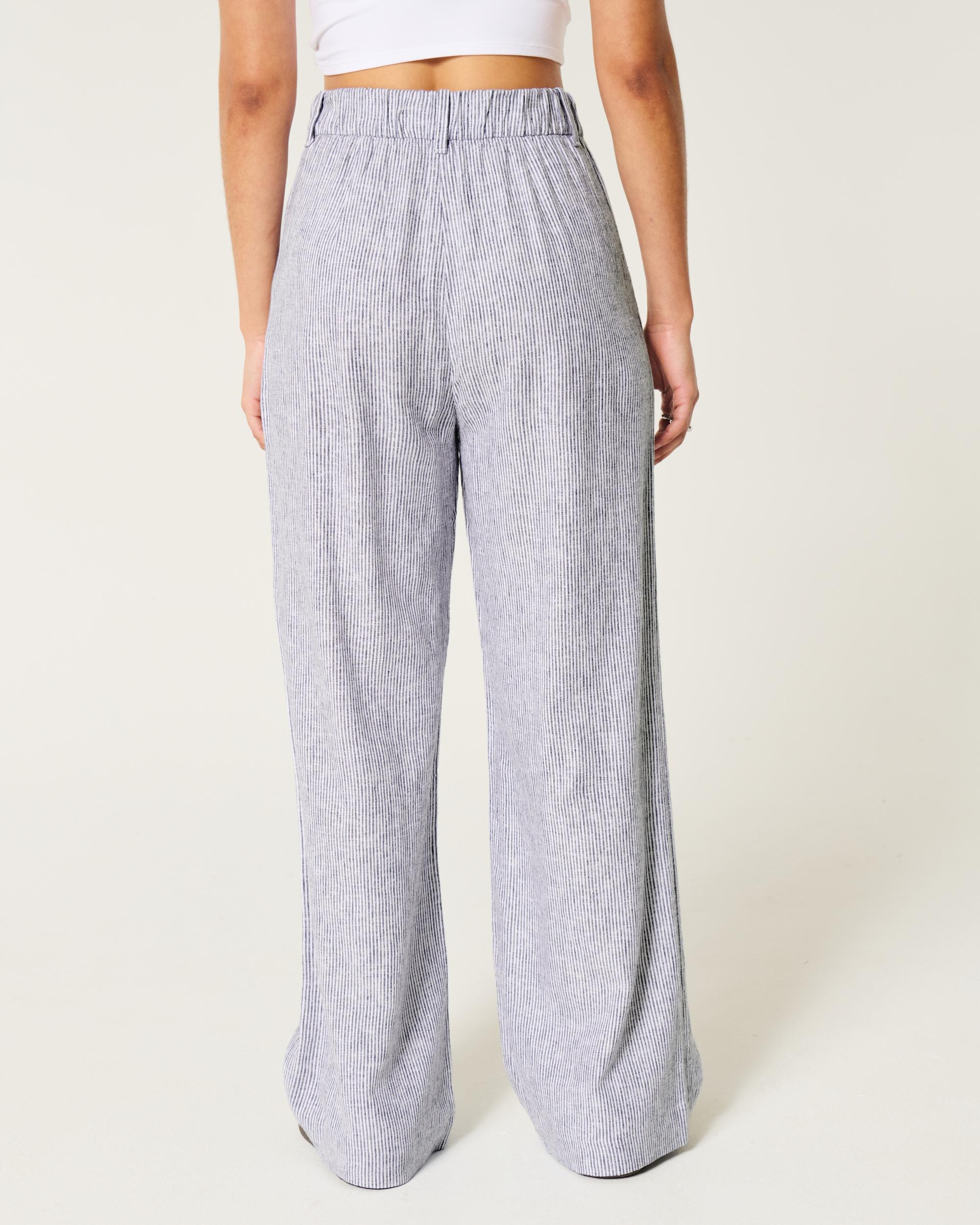 Hollister Livvy Ultra High-Rise Linen-Blend Wide-Leg Pants Product Image