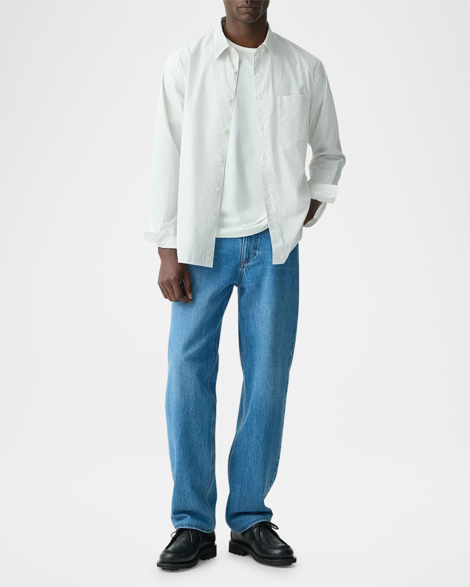 Mens Weekend Striped Cotton Poplin Button-Front Shirt Product Image