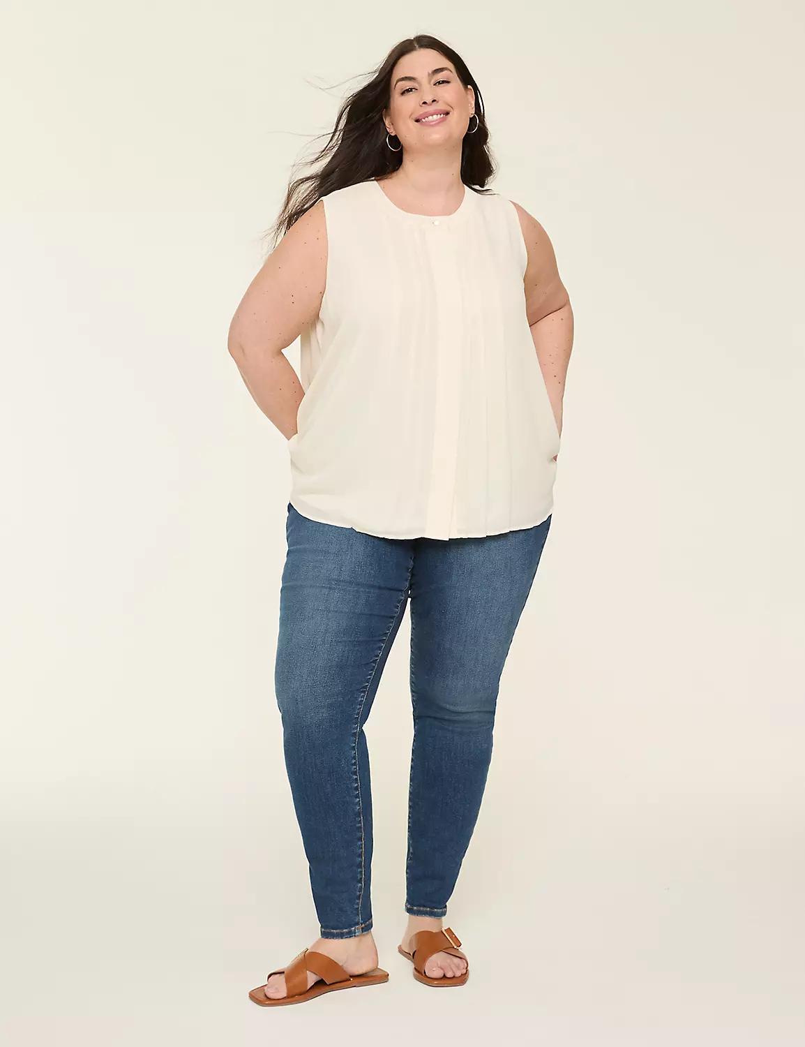 Collared Button-Front Tank Product Image