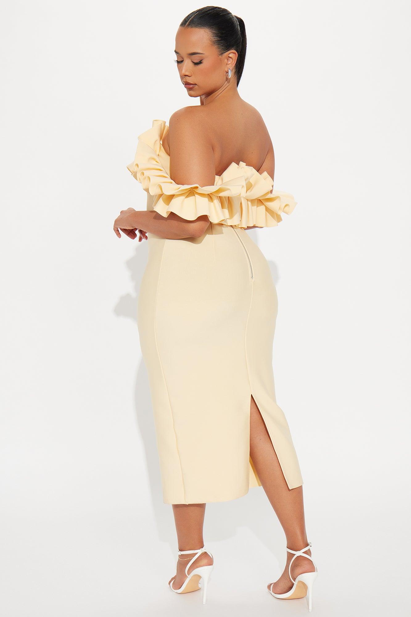 Statements Like This Midi Dress - Butter Yellow Product Image