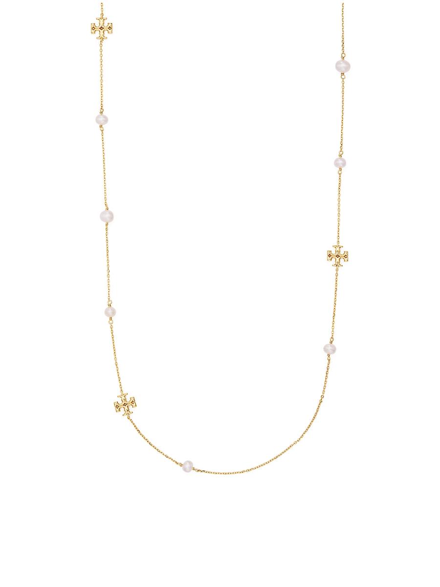 Womens Kira 18K-Gold-Plated & Cultured Pearl Long Necklace Product Image