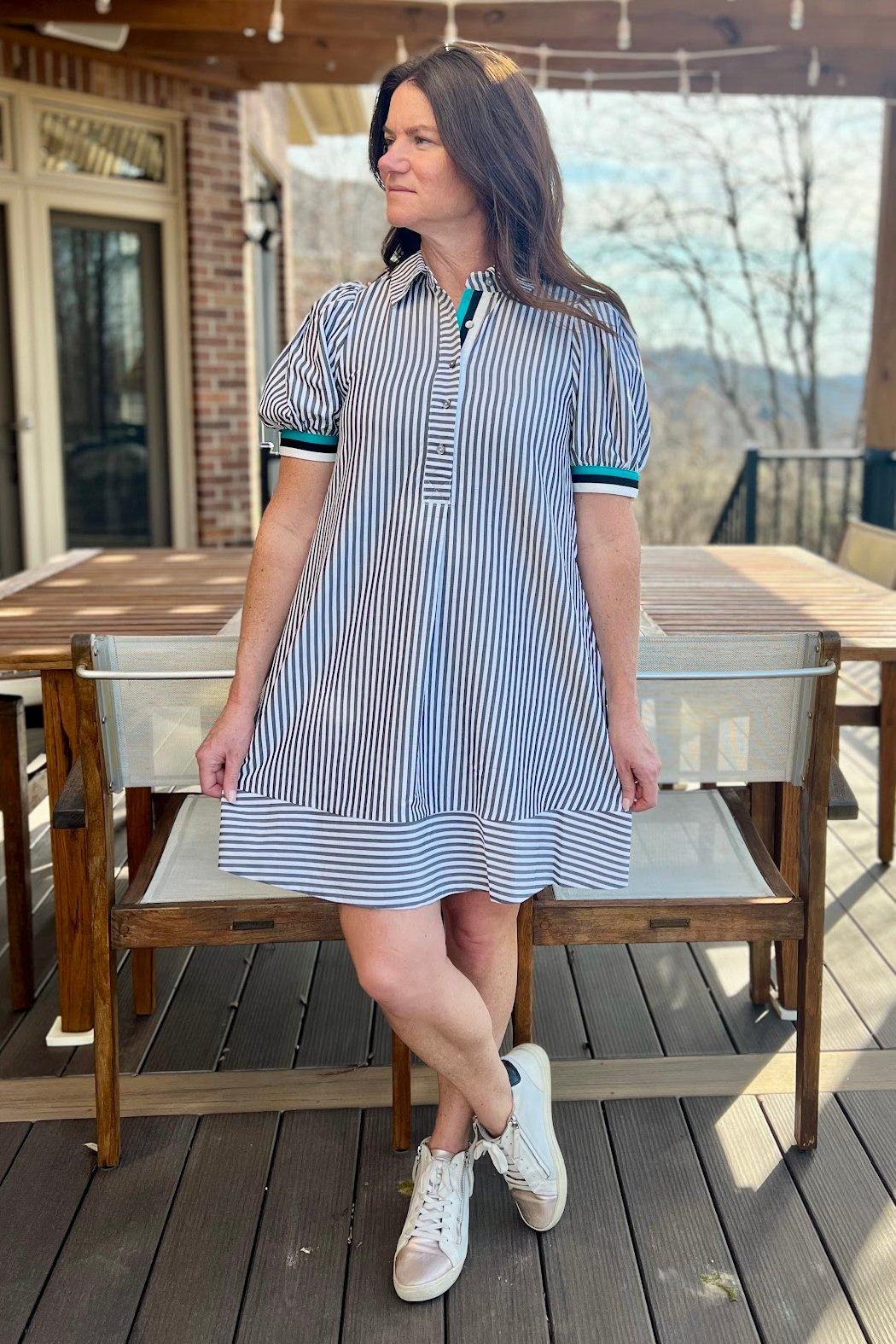 Contrast Striped Dress Product Image