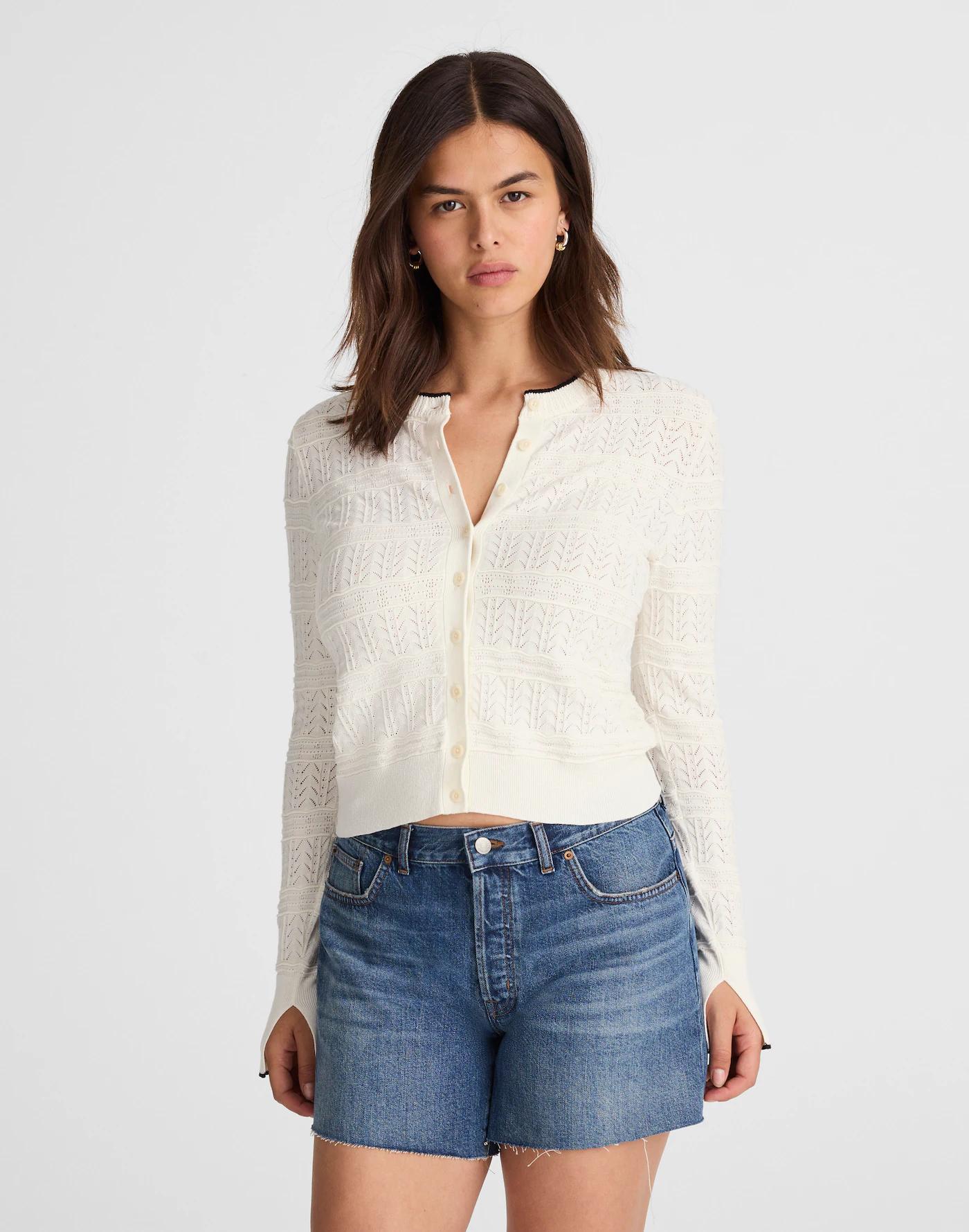 Pointelle-Stitch Cardigan Product Image