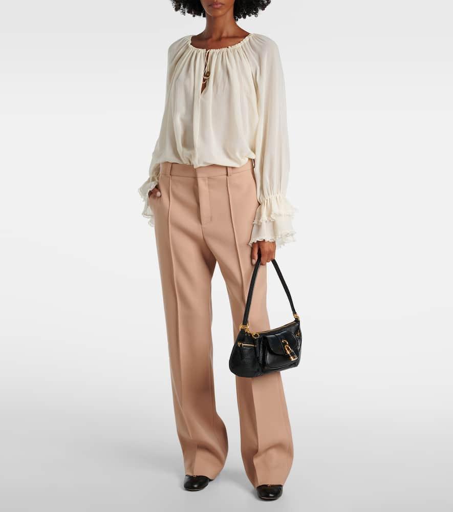 CHLOÉ The 99 Embellished Textured-leather Shoulder Bag In Black Product Image