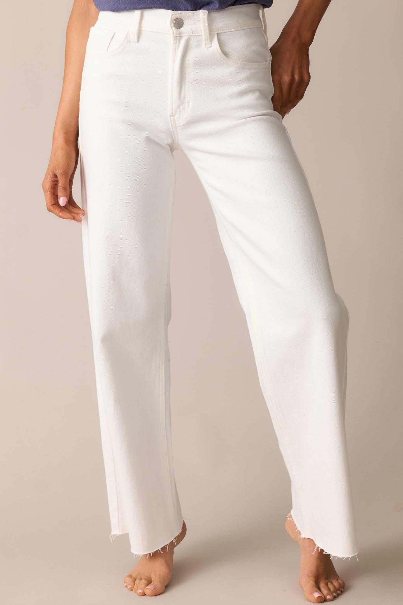 In The Countryside White Straight Leg Jeans Product Image