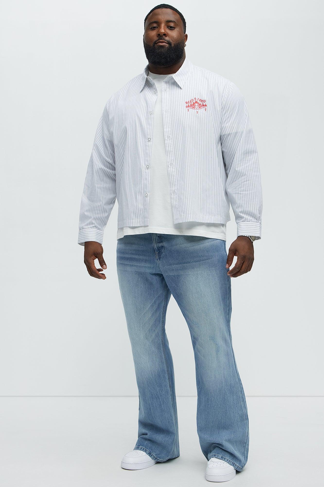 Stacked Slim Flare Make You Look Jeans - Medium Blue Wash Male Product Image