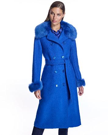 Julia & Stella by Maximilian Fur-Trimmed Wool Coat Product Image