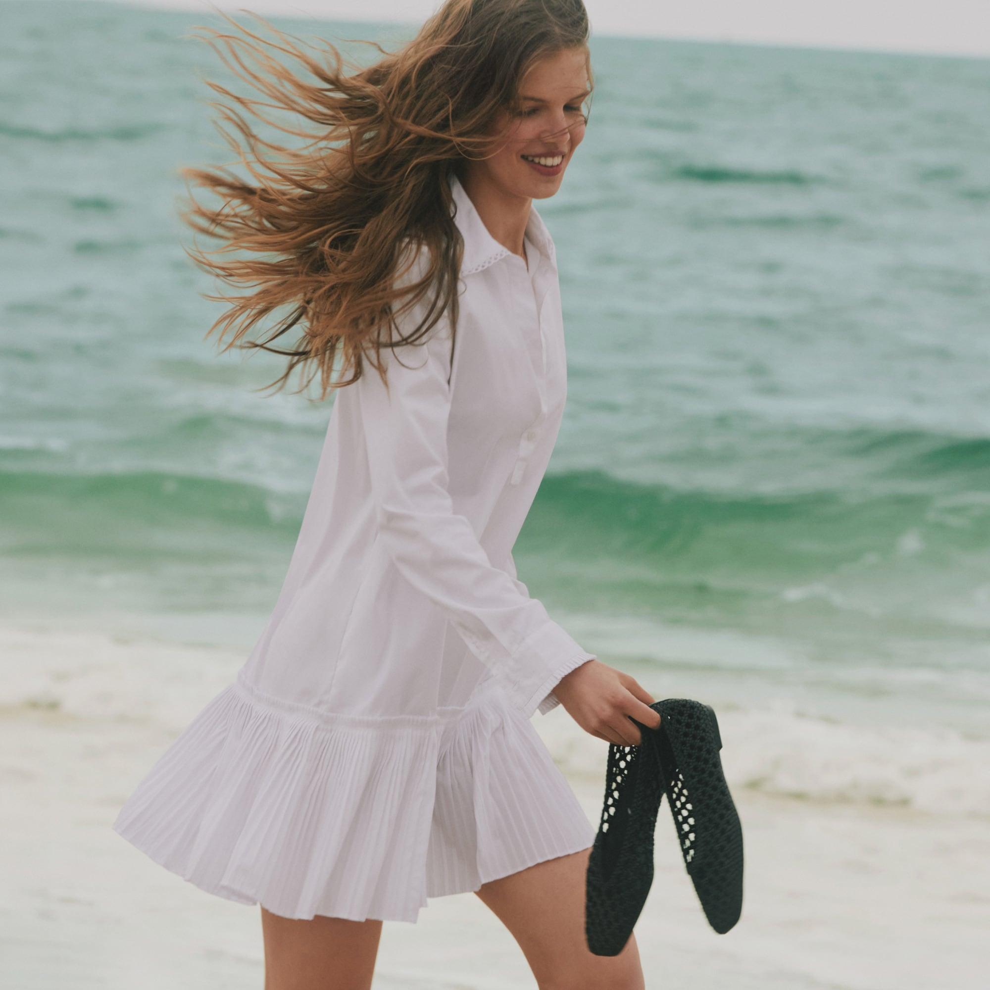 Amelia long-sleeve shirtdress in cotton poplin Product Image