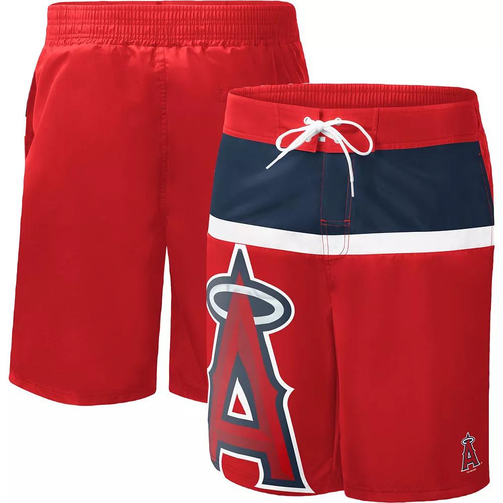 Men's G-III Sports by Carl Banks Red Los Angeles Angels Sea Wind Swim Shorts,  Product Image