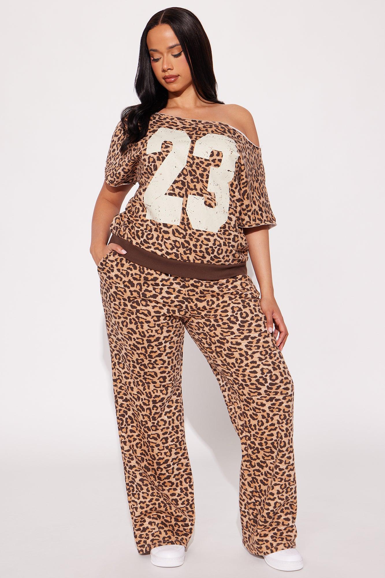 23 Off Shoulder Pant Set - Leopard Product Image