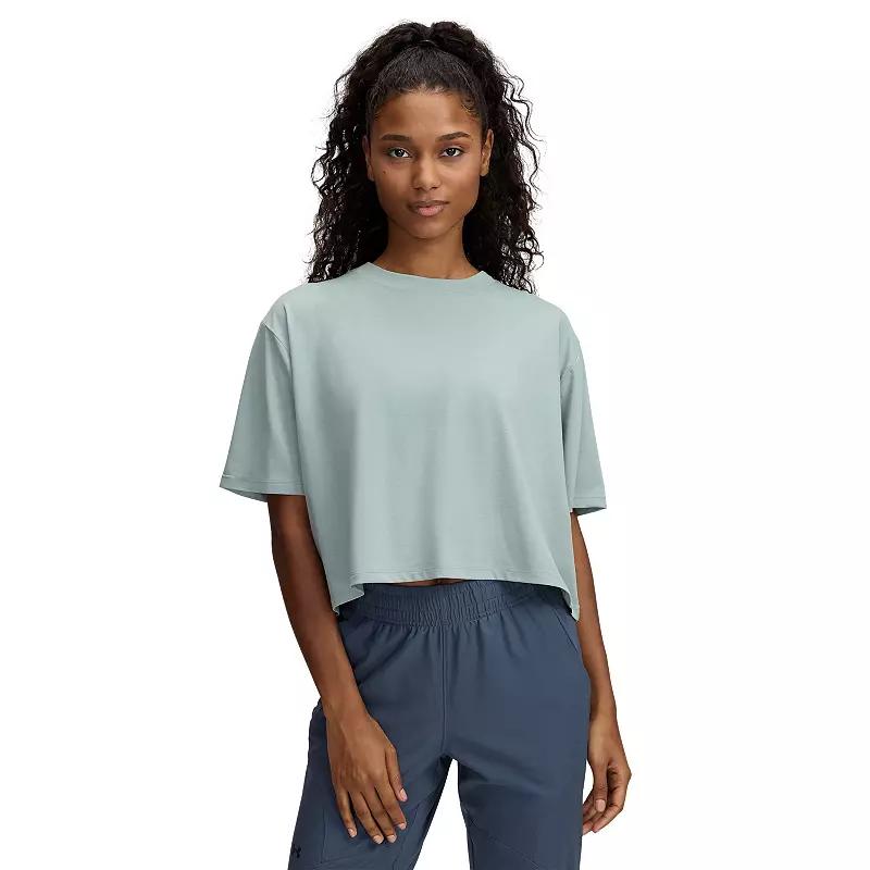 Women's Under Armour Rival Short Sleeve Cropped Tee, Size: Small, White Product Image